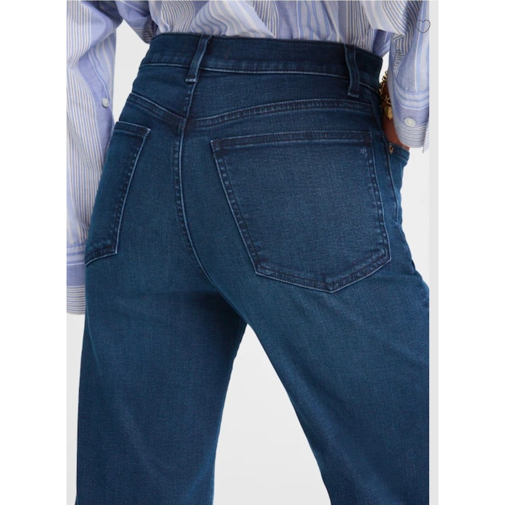 Madewell Women 26 Tall Kingston Wash Flared Wide Leg Cropped Jeans High Rise - Picture 2 of 13